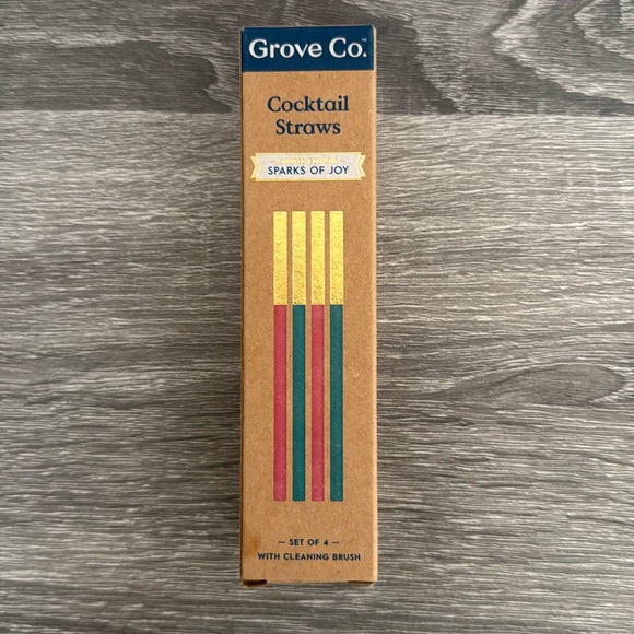Grove Co. Other - Cocktail straws with cleaning brush
